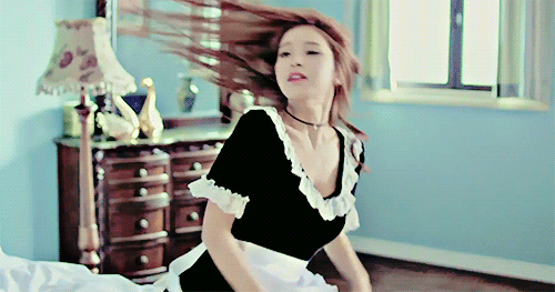 Maid swinging her hair - roleplay example
