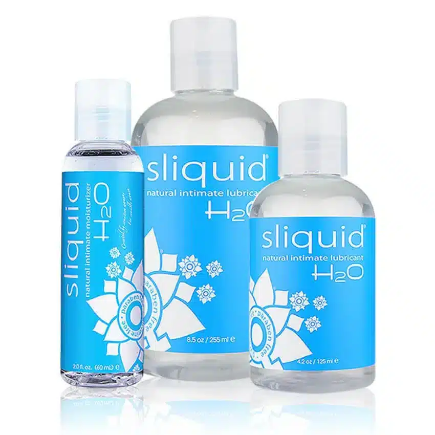 Diffrent size bottles of our H2O Sliquid Lube.